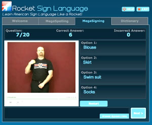 rocket sign language access